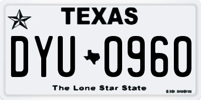 TX license plate DYU0960