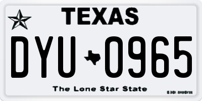 TX license plate DYU0965