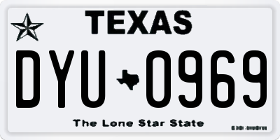 TX license plate DYU0969