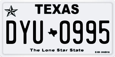 TX license plate DYU0995