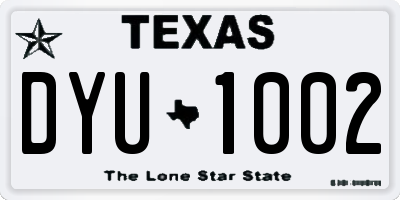 TX license plate DYU1002