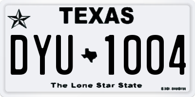 TX license plate DYU1004