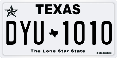 TX license plate DYU1010