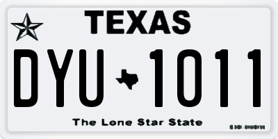 TX license plate DYU1011
