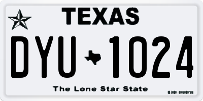 TX license plate DYU1024