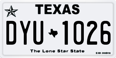 TX license plate DYU1026