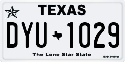 TX license plate DYU1029
