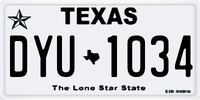 TX license plate DYU1034