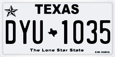 TX license plate DYU1035