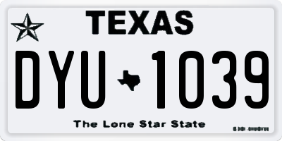 TX license plate DYU1039