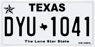 TX license plate DYU1041