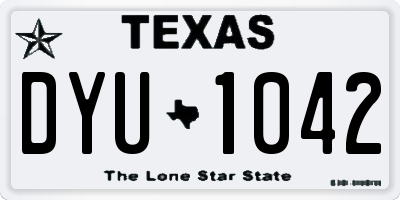 TX license plate DYU1042