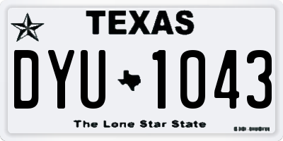 TX license plate DYU1043