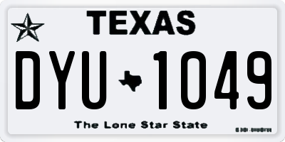 TX license plate DYU1049