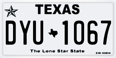 TX license plate DYU1067
