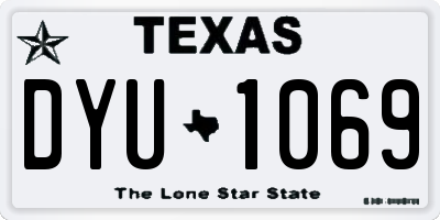 TX license plate DYU1069