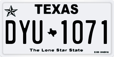 TX license plate DYU1071