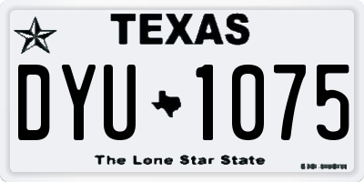TX license plate DYU1075