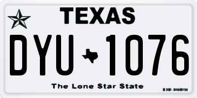 TX license plate DYU1076