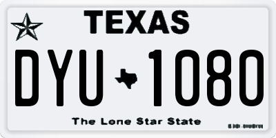 TX license plate DYU1080