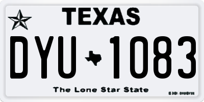 TX license plate DYU1083