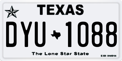 TX license plate DYU1088