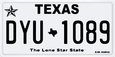TX license plate DYU1089