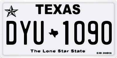 TX license plate DYU1090