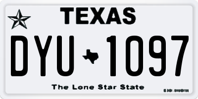 TX license plate DYU1097