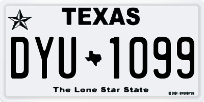 TX license plate DYU1099