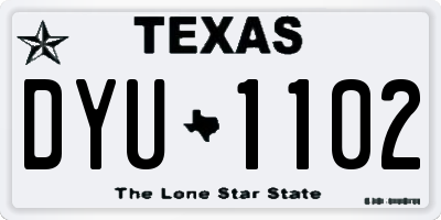 TX license plate DYU1102