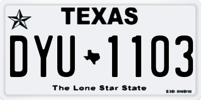 TX license plate DYU1103