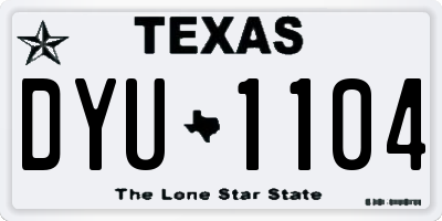 TX license plate DYU1104