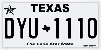 TX license plate DYU1110