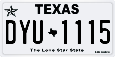 TX license plate DYU1115