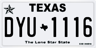 TX license plate DYU1116