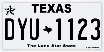 TX license plate DYU1123