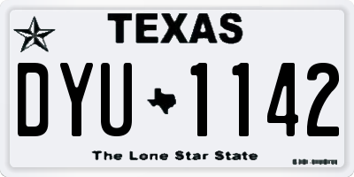 TX license plate DYU1142
