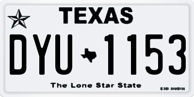 TX license plate DYU1153