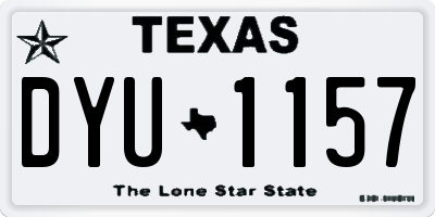 TX license plate DYU1157