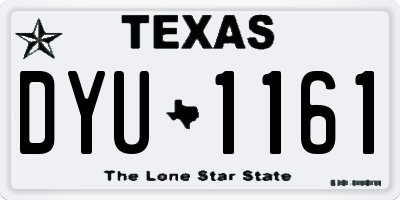 TX license plate DYU1161