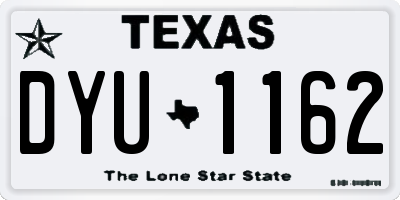 TX license plate DYU1162