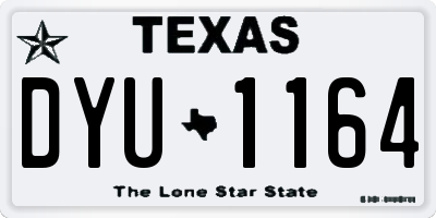 TX license plate DYU1164