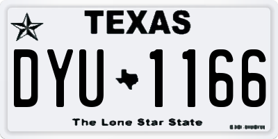 TX license plate DYU1166