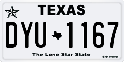 TX license plate DYU1167