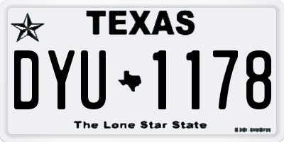 TX license plate DYU1178