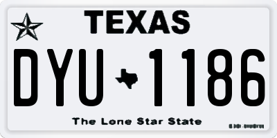 TX license plate DYU1186