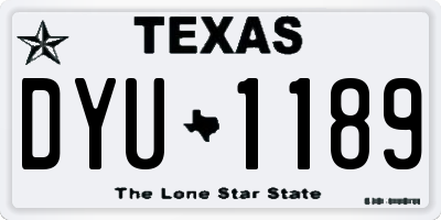 TX license plate DYU1189