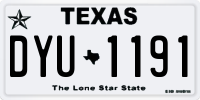 TX license plate DYU1191