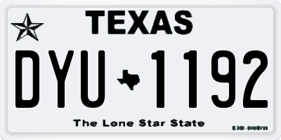 TX license plate DYU1192